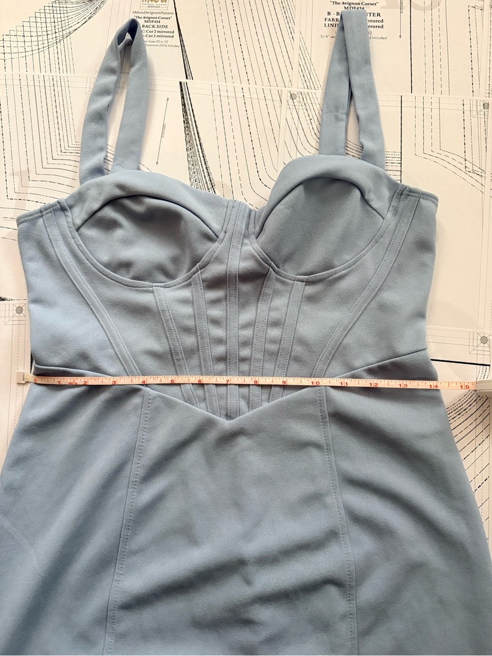 Sculpted Bust Light Blue Women’s Dress